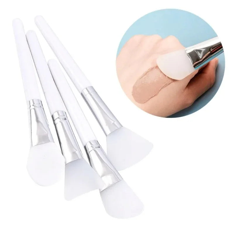4Pcs Professional Silicone Facial Mask Brush Set Mud Cream Foundation Applicator