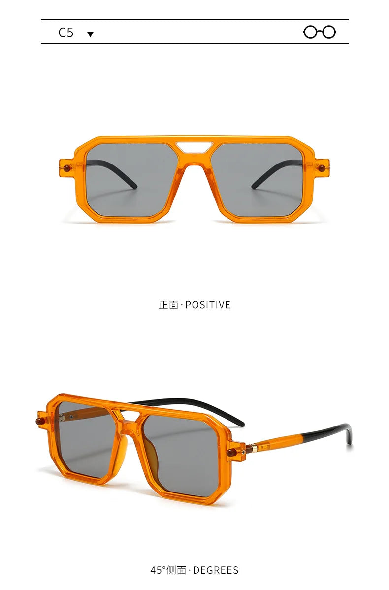 Polygon Sunglasses Rectangle Fashion Popular Women Men Shades Square Sun Glasses for Female Male Summer Traveling Glasses
