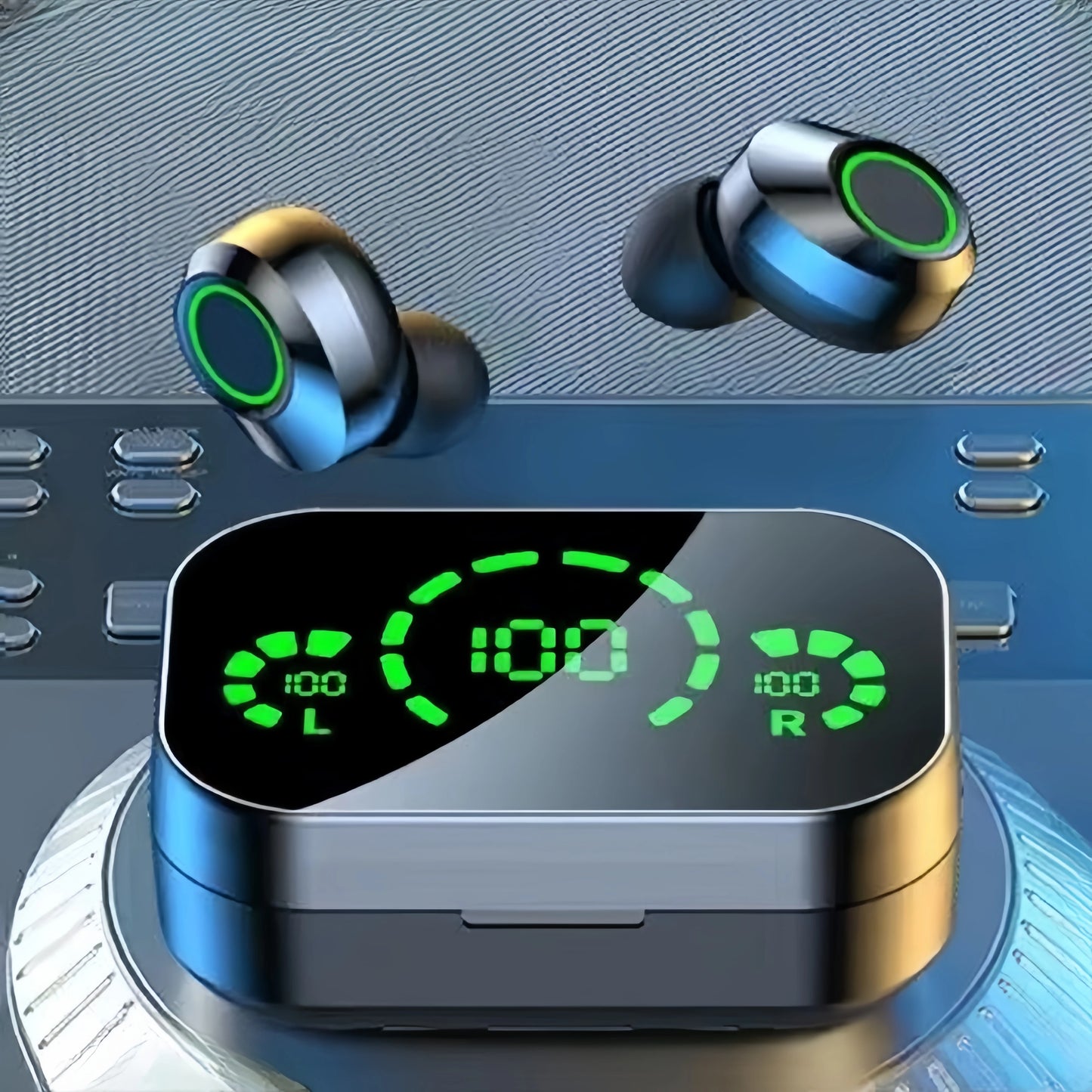 True Wireless Earbuds Bluetooth 5.3 Headphones LED Charging Case Touch Control