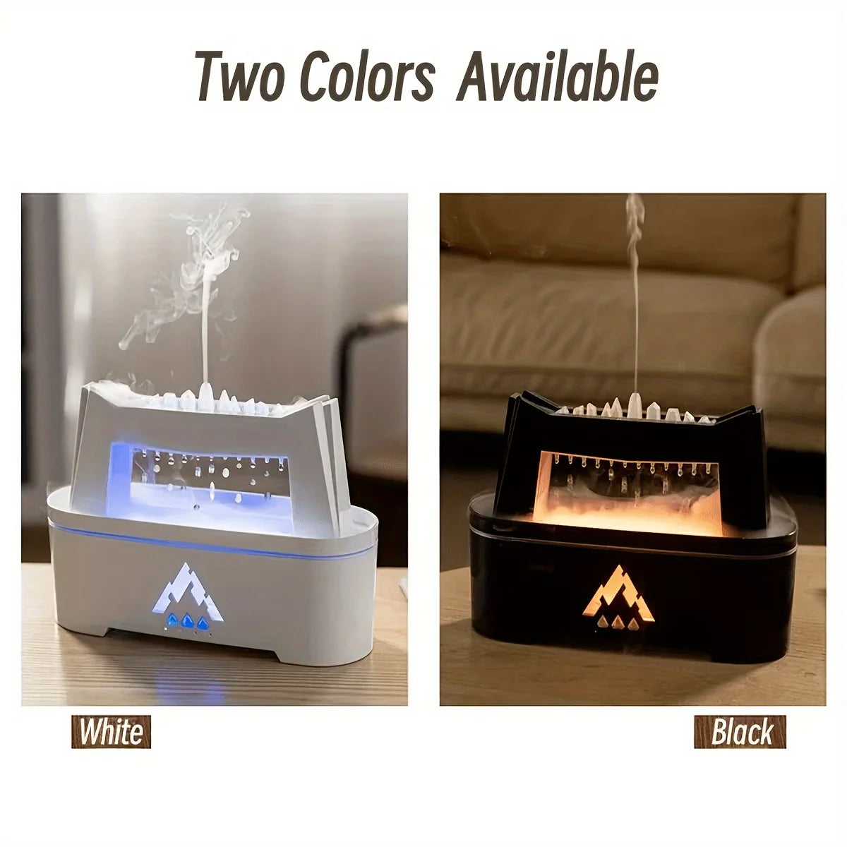 10.14oz Rain Cloud Flame Aroma Diffuser | Water Drop Sound & Essential Oil Humidifier