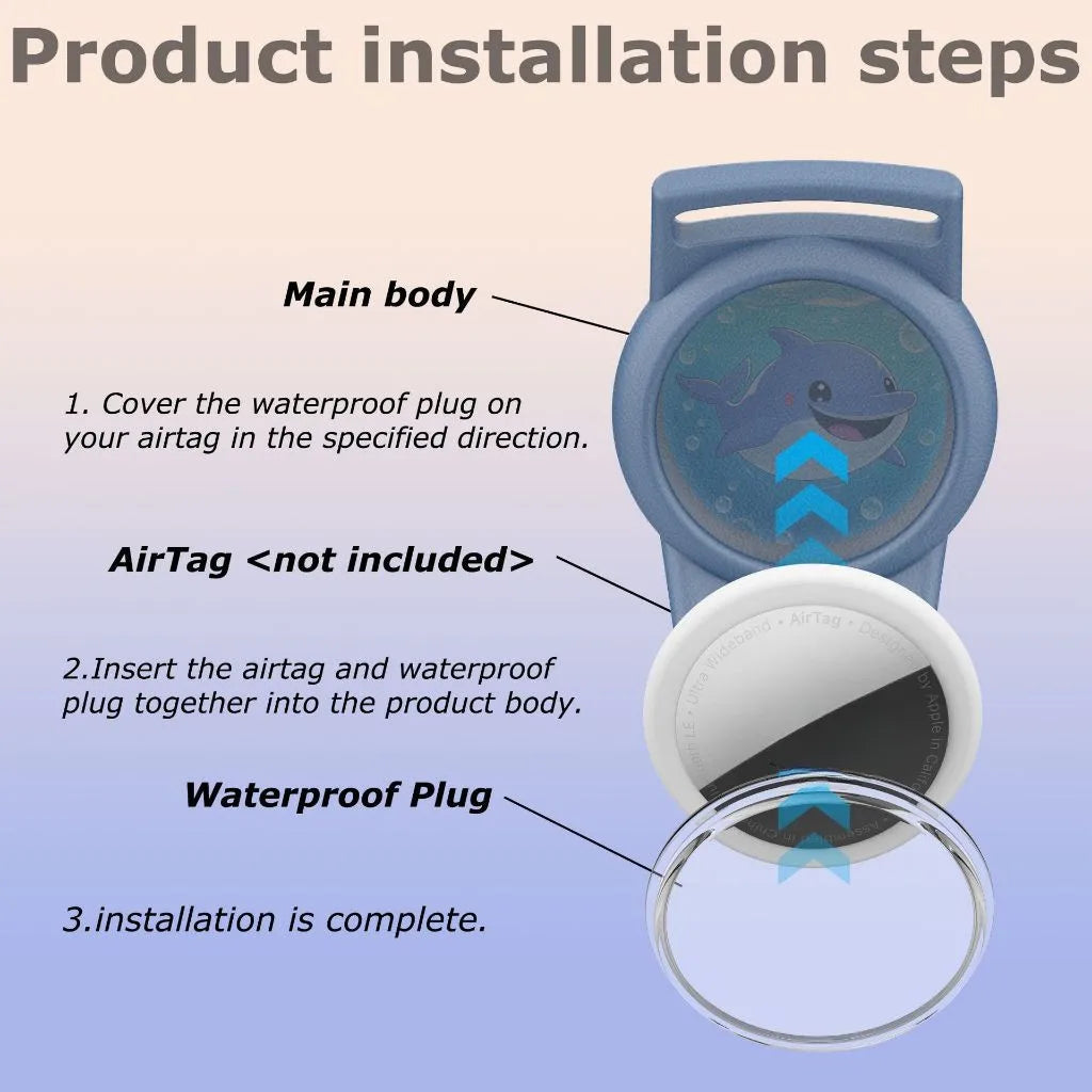 Waterproof AirTag Bracelet for Kids Nylon Hidden Tracker Wristband Toddler Band