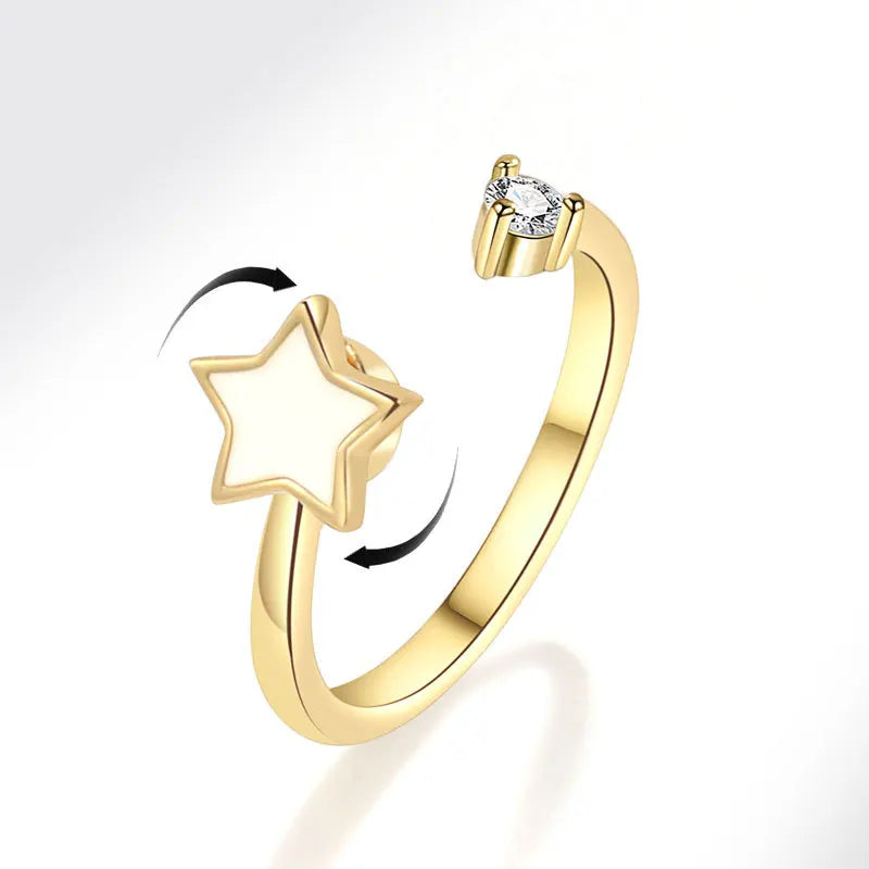 925 Sterling Silver Rotatable Sunflower Ring