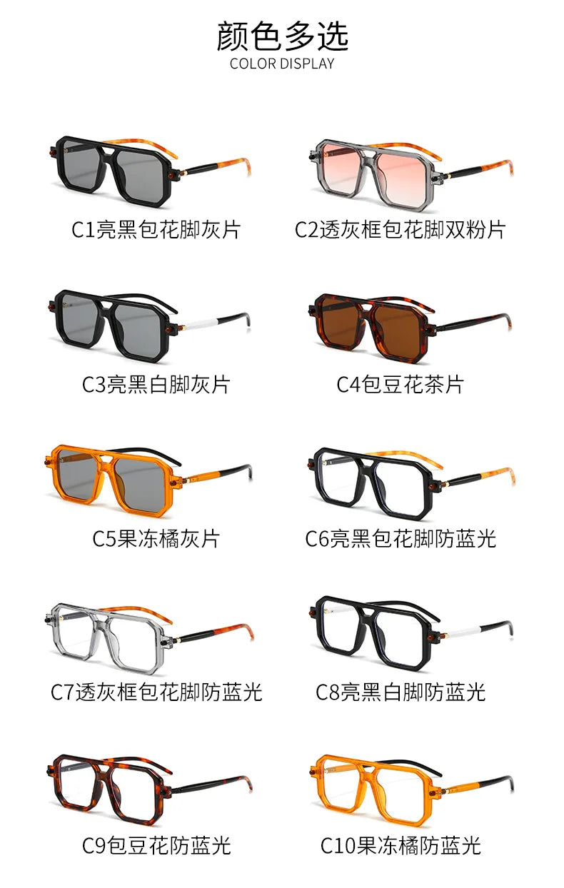 Polygon Sunglasses Rectangle Fashion Popular Women Men Shades Square Sun Glasses for Female Male Summer Traveling Glasses