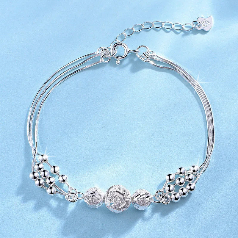 925 Sterling Silver Crystal Adjustable Knot Bracelet