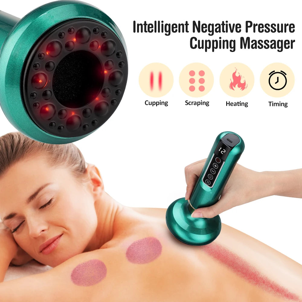 Smart 3-in-1 Vacuum Cupping & Gua Sha Set | 12-Level Heat & Suction Recovery System