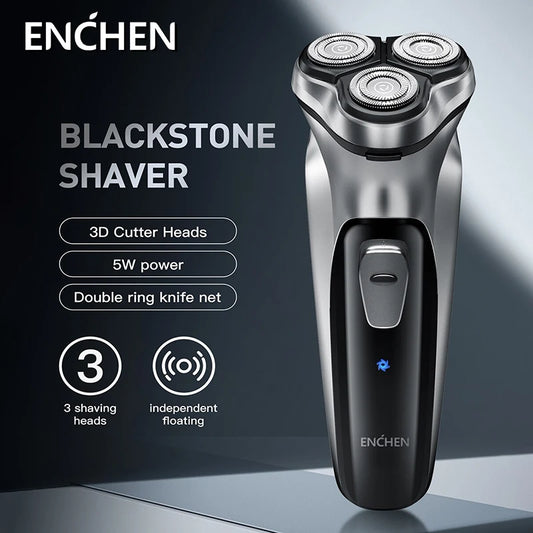 ENCHEN Blackstone Electric Rotary Shaver – 3D Floating Blade USB Rechargeable Beard Trimmer