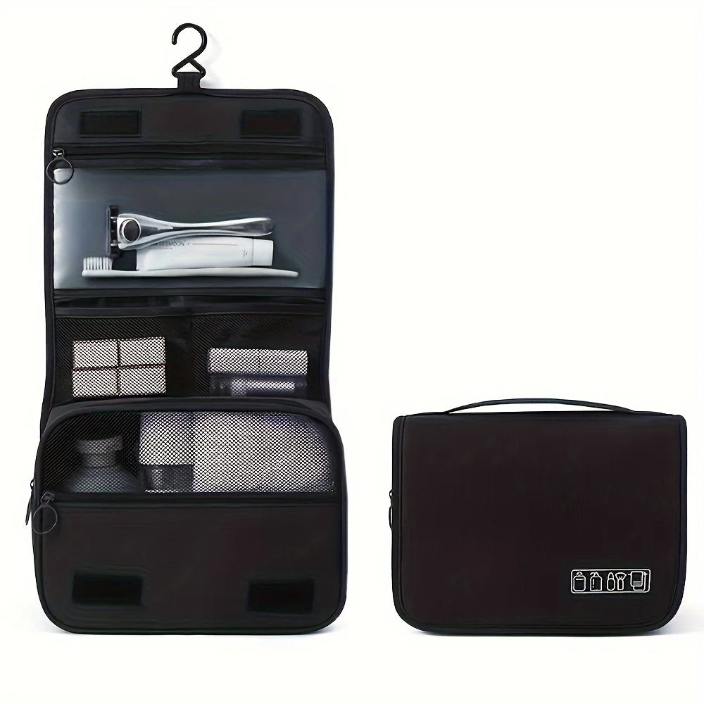 Oxford Fabric Cosmetic Organizer Bag Zipper Toiletry Pouch Travel Essentials