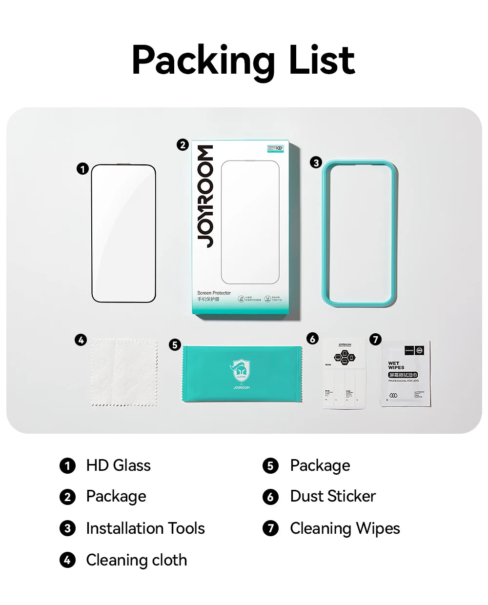 Joyroom HD Tempered Glass Screen Protector for iPhone