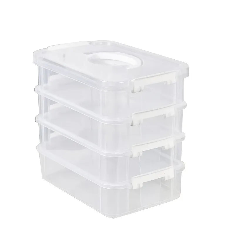 4-Tier Stackable Clear Storage Box with Lid