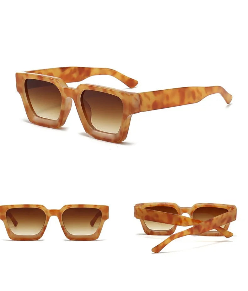 Fahion Vintage Small Square Sunglasses Men Women Retro Brand Designer Green Sun Glasses Unisex Ins Popular Shades Eyewear UV400