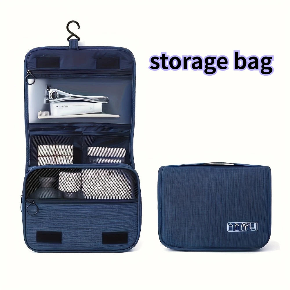 Oxford Fabric Cosmetic Organizer Bag Zipper Toiletry Pouch Travel Essentials