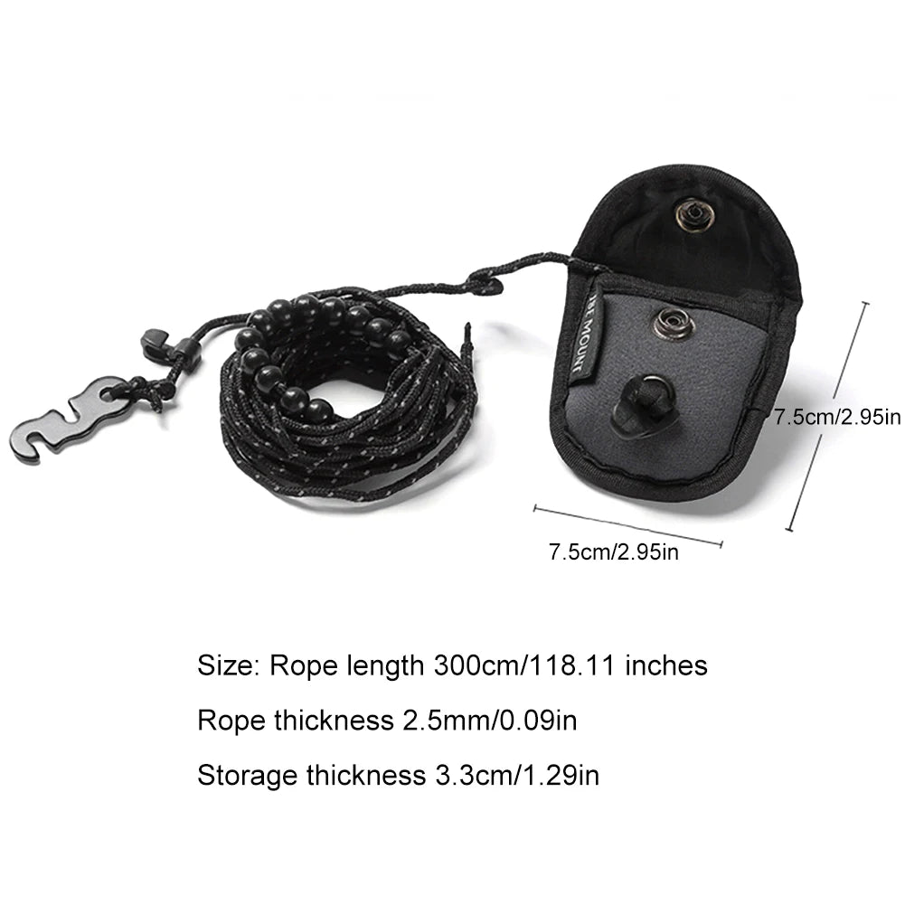 3M Stretchable Camping Clothesline | Portable Travel Drying Rope with 12 Clips