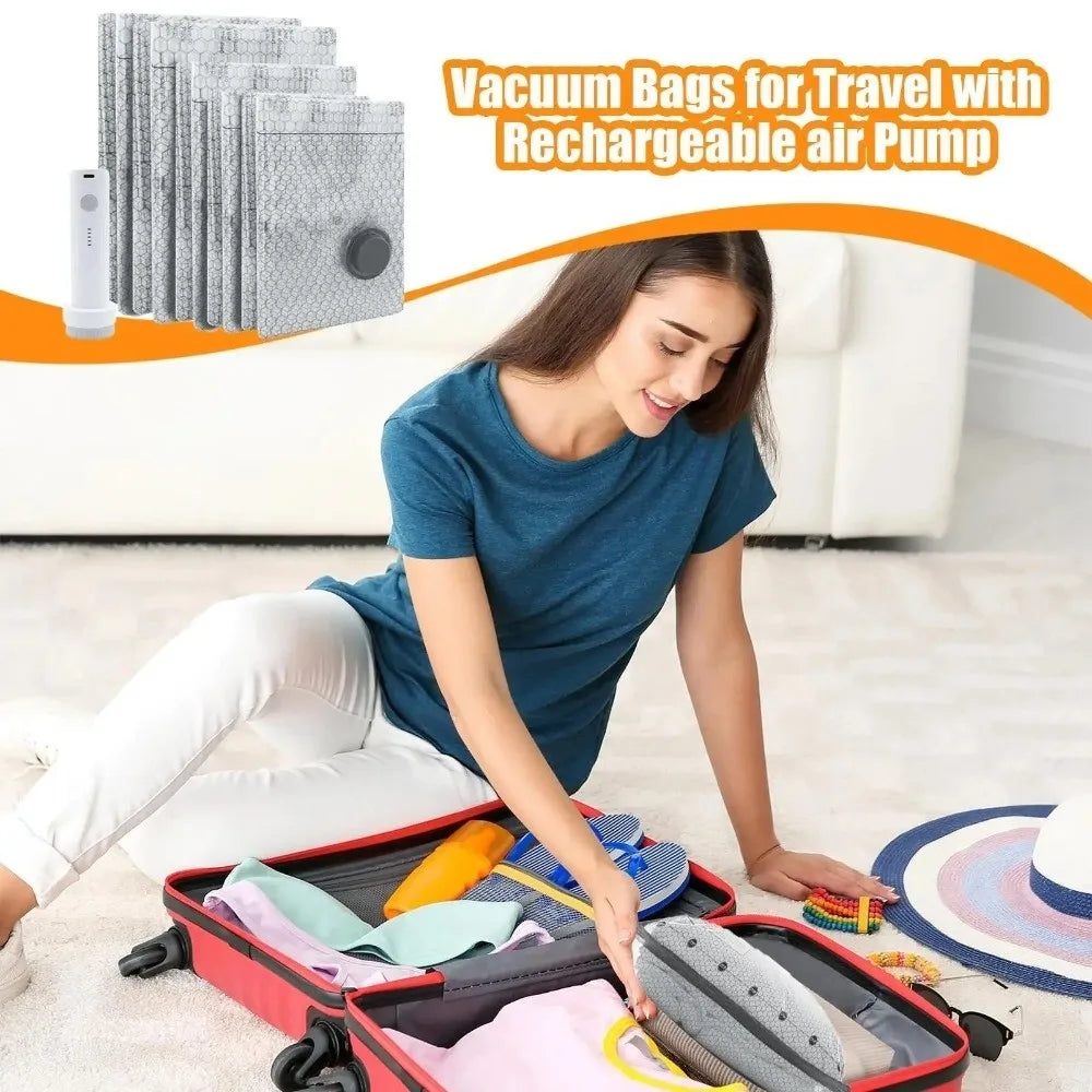 Portable Vacuum Compression Storage Bag Large Capacity Moistureproof Travel Organizer for Clothes