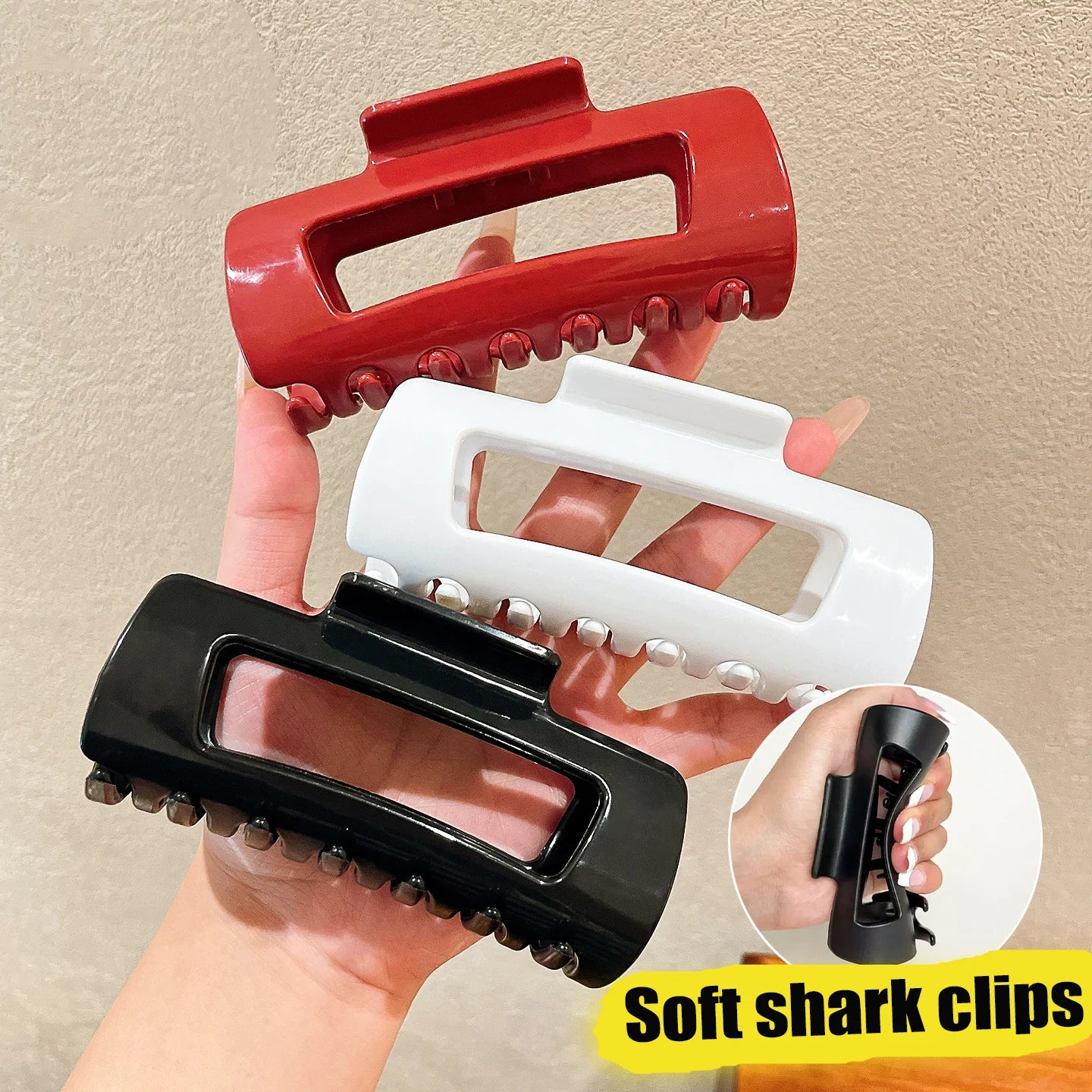 Safe Soft Silicone Shark Clip – Anti-Collision Head Protection & Anti-Fall Hair Claw