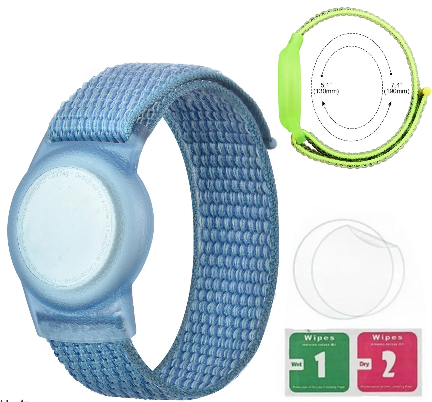 Waterproof AirTag Bracelet for Kids Nylon Hidden Tracker Wristband Toddler Band