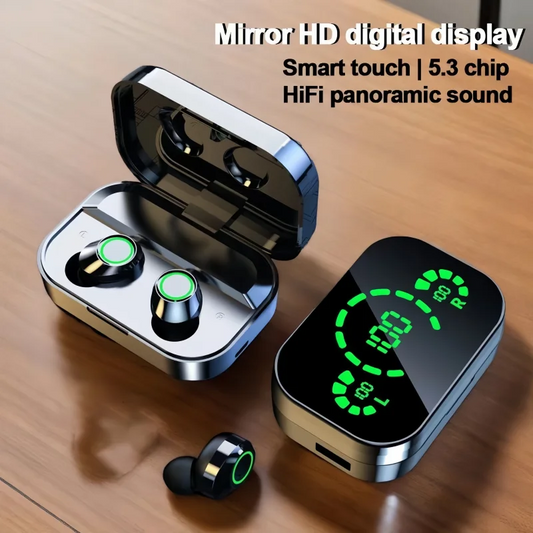True Wireless Earbuds Bluetooth 5.3 Headphones LED Charging Case Touch Control