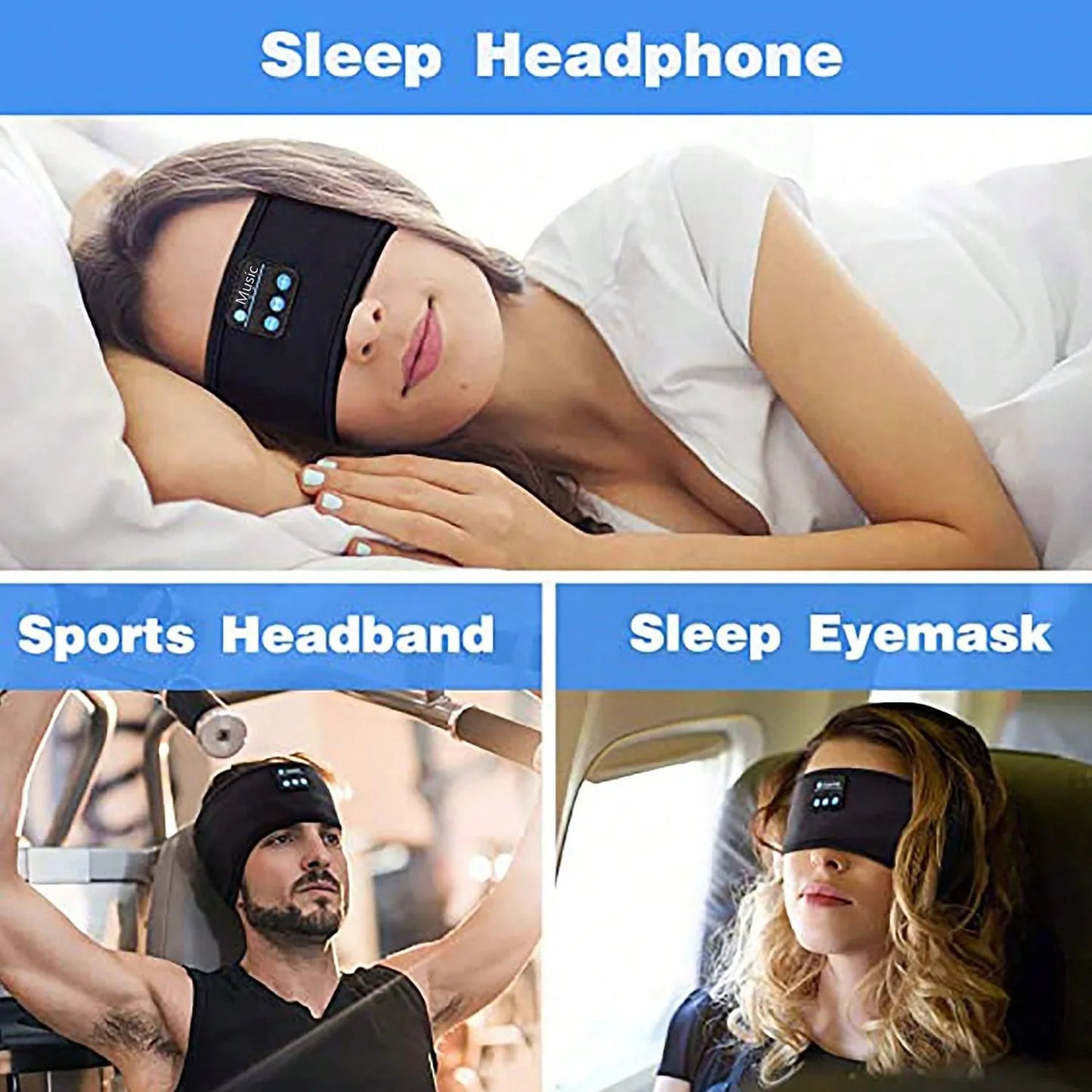 Bluetooth 5.4 Sleep Headphones & Eye Mask | 2-in-1 Wireless HD Stereo Sleeping Band