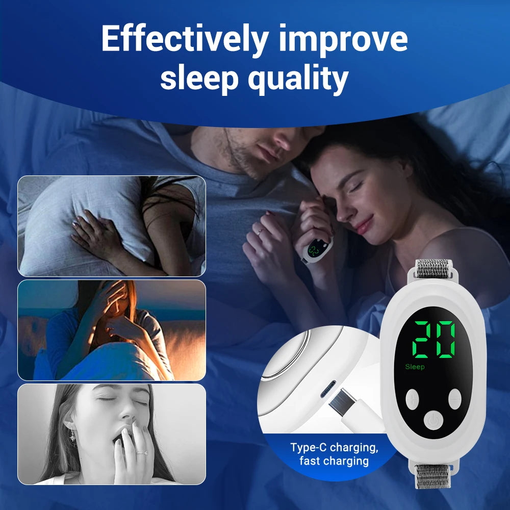 Microcurrent Sleep Aid Device EMS Insomnia Relief Intelligent Palm Pulse Massager