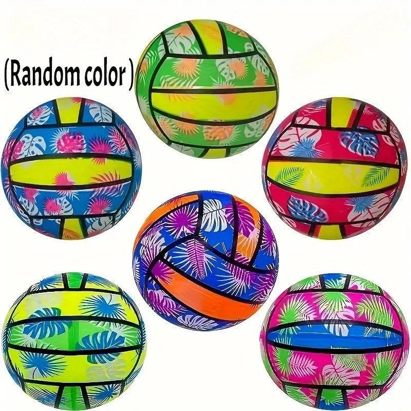 4-Pack Inflatable Tropical Leaf Beach Volleyballs | Summer Pool Toys