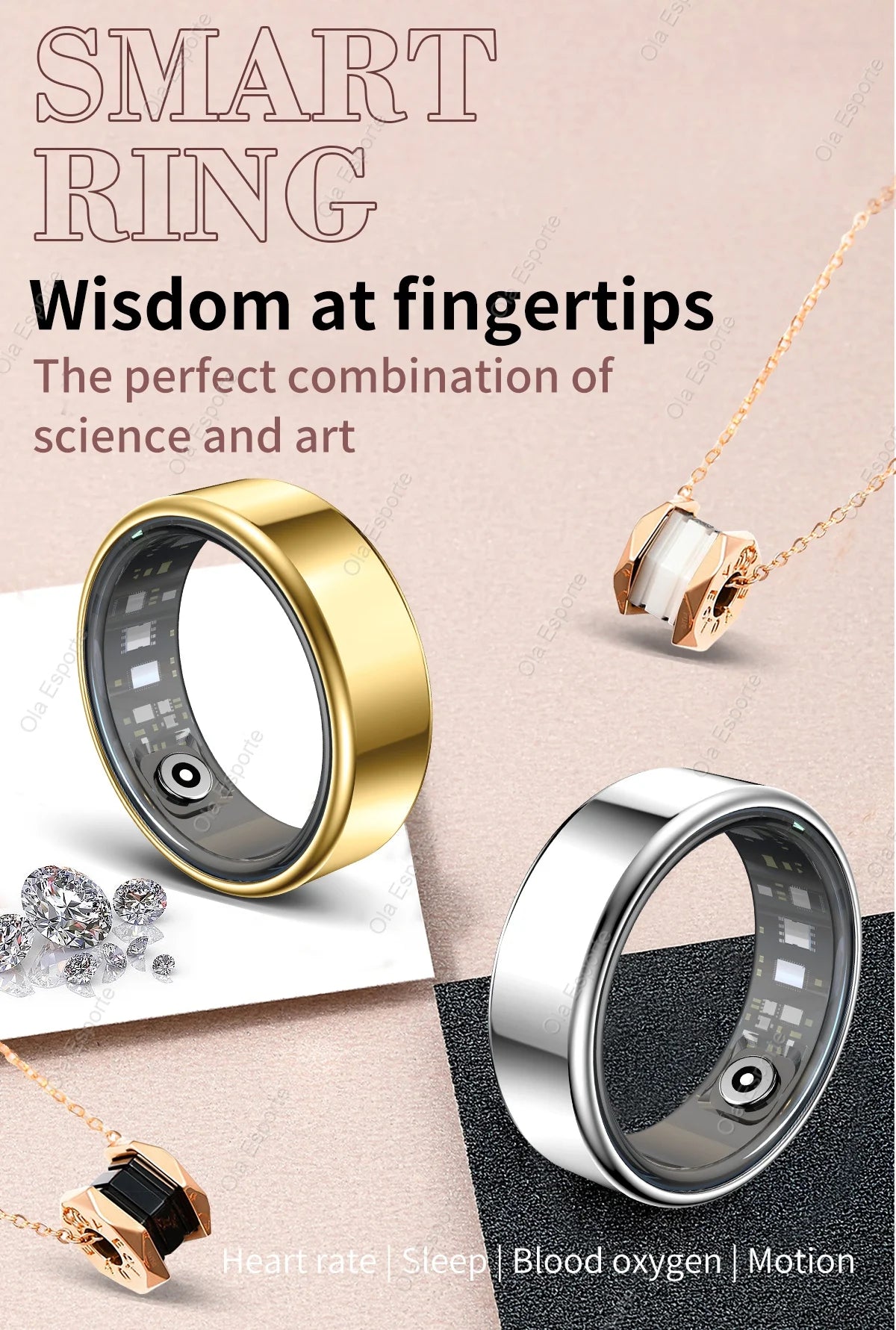 2025 New Smart Ring Men Women, Heart Rate and Blood Oxygen Monitor Smartring IP68 & 5ATM Waterproof, Multi-sport Mode Rings Man