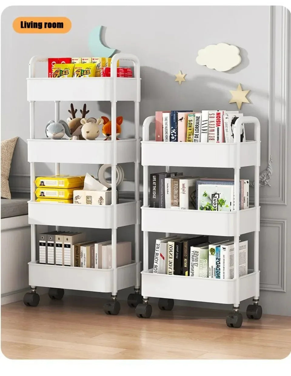 Mobile Multi-Layer Storage Trolley Cart
