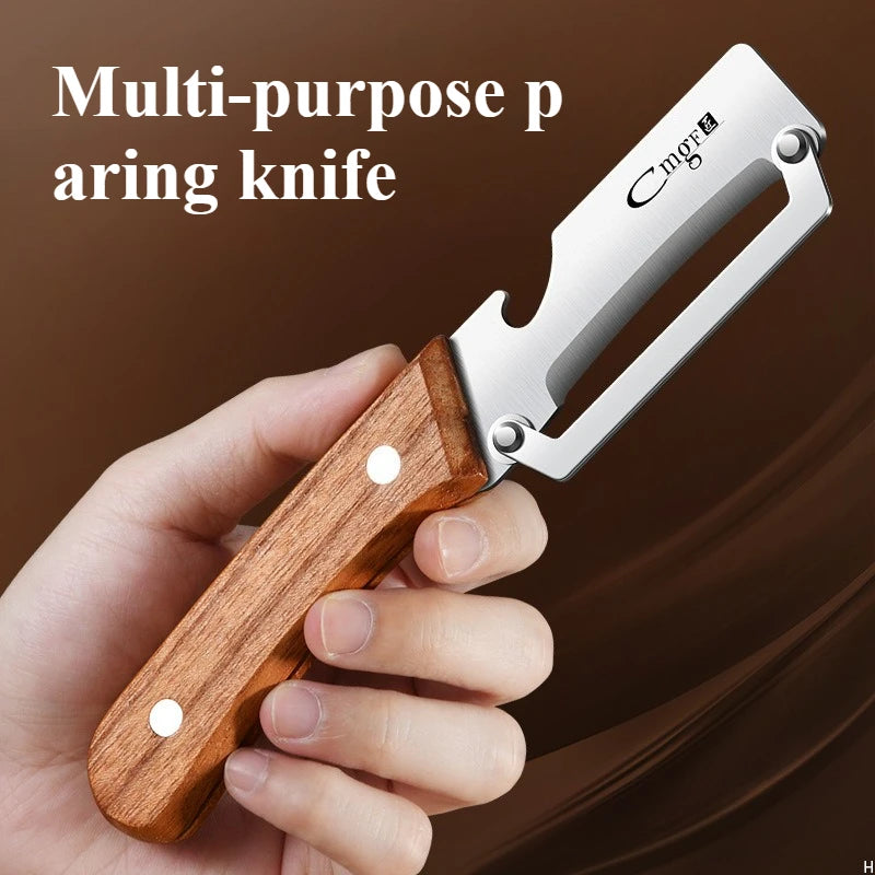 Stainless Steel Peeler with Wooden Handle for Peeling and Slicing Fruits and Vegetables | Durable Cooking Accessories Tools
