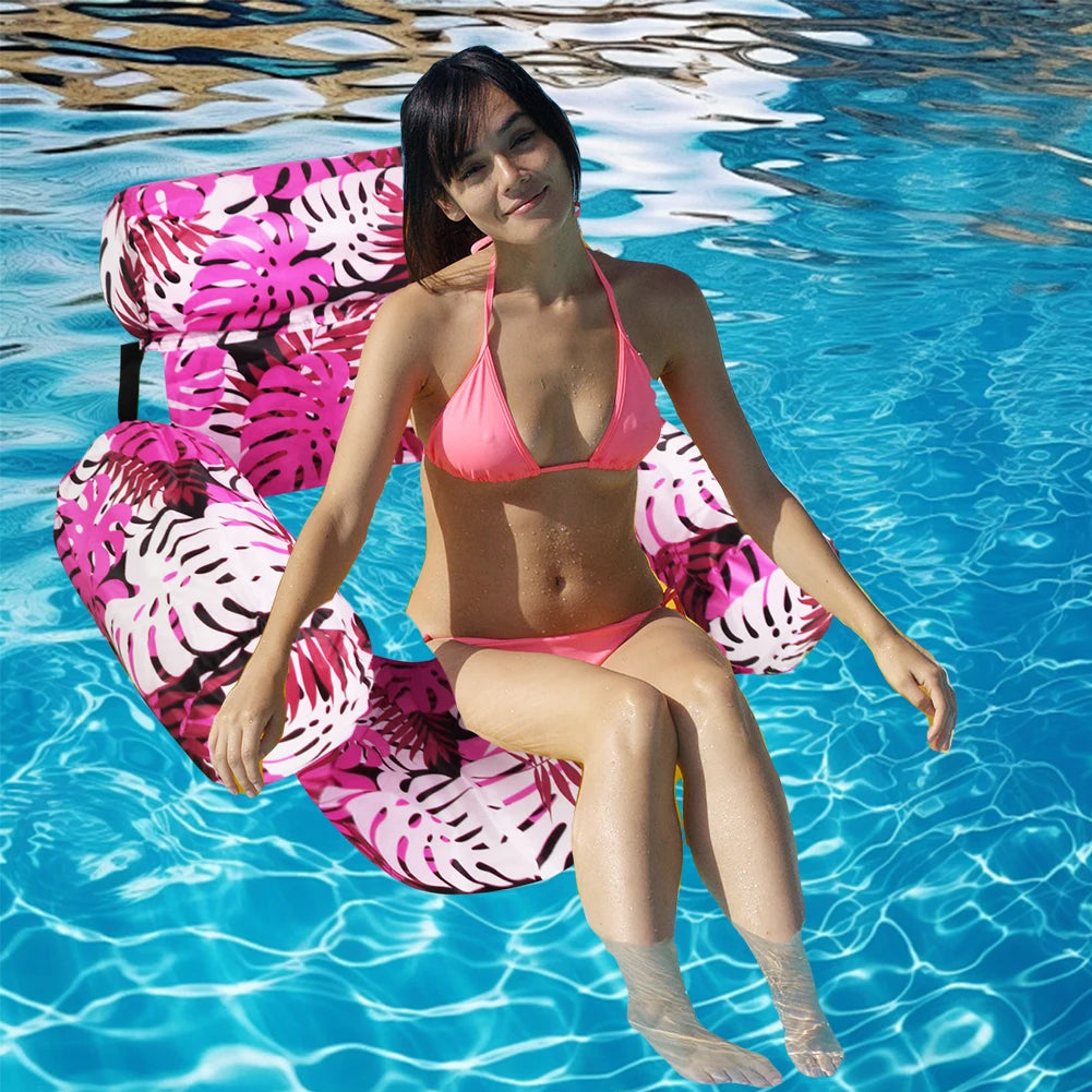 Inflatable Pool Float Floating Lounger Chair Leakproof Pool Lounge Float with Arm & Backrest Water Hammock for Pool Lake Beach