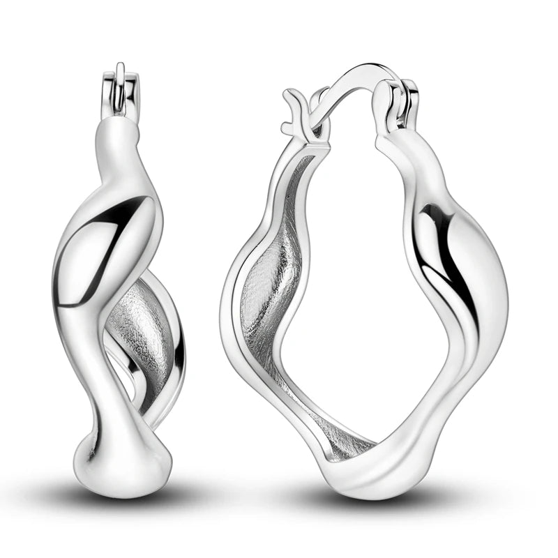 925 Sterling Silver Hoops Earrings Hypoallergenic Hoops Earrings With Zirconia Fashion High Quality Jewelry for Women Girls