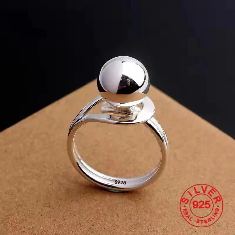 925 Sterling Silver Pearl Smile Adjustable Ring