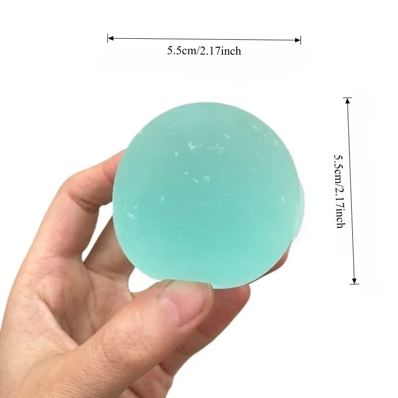 Squishy Blue Maltose Fidget Toy, Soft Pink Mochi Sensory Squeeze, Coconut Oil Ball Slow-Rebound Decompression Toy Xmas Gift