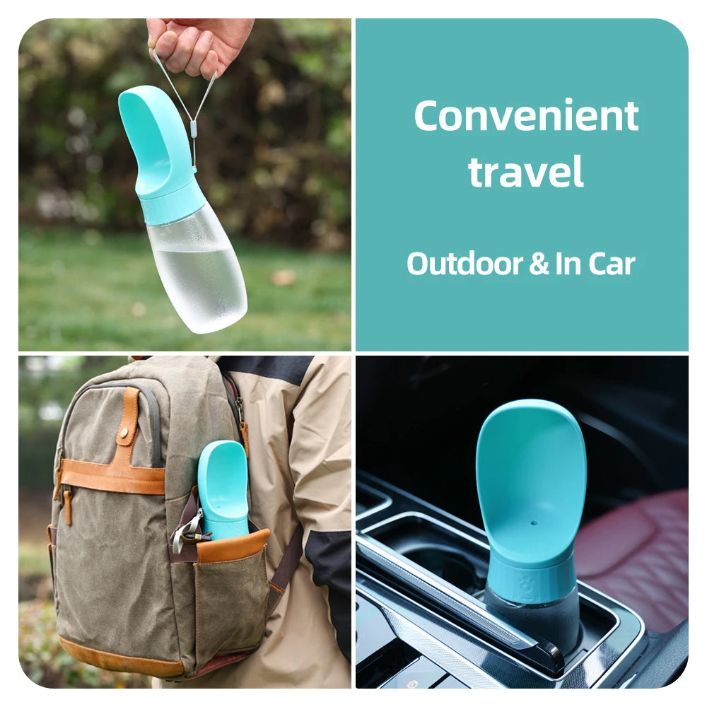 Portable Dog Water Bottle with Bowl – 300ml/500ml Pet Travel Water Dispenser for Dogs & Cats 🐶🐱