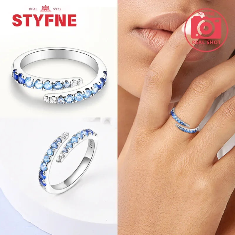 925 Sterling Silver Blue Evil Eyes Ring Original Design Zircon Finger Lucky Sign Rings for Women High Quality Fine Jewelry Gift