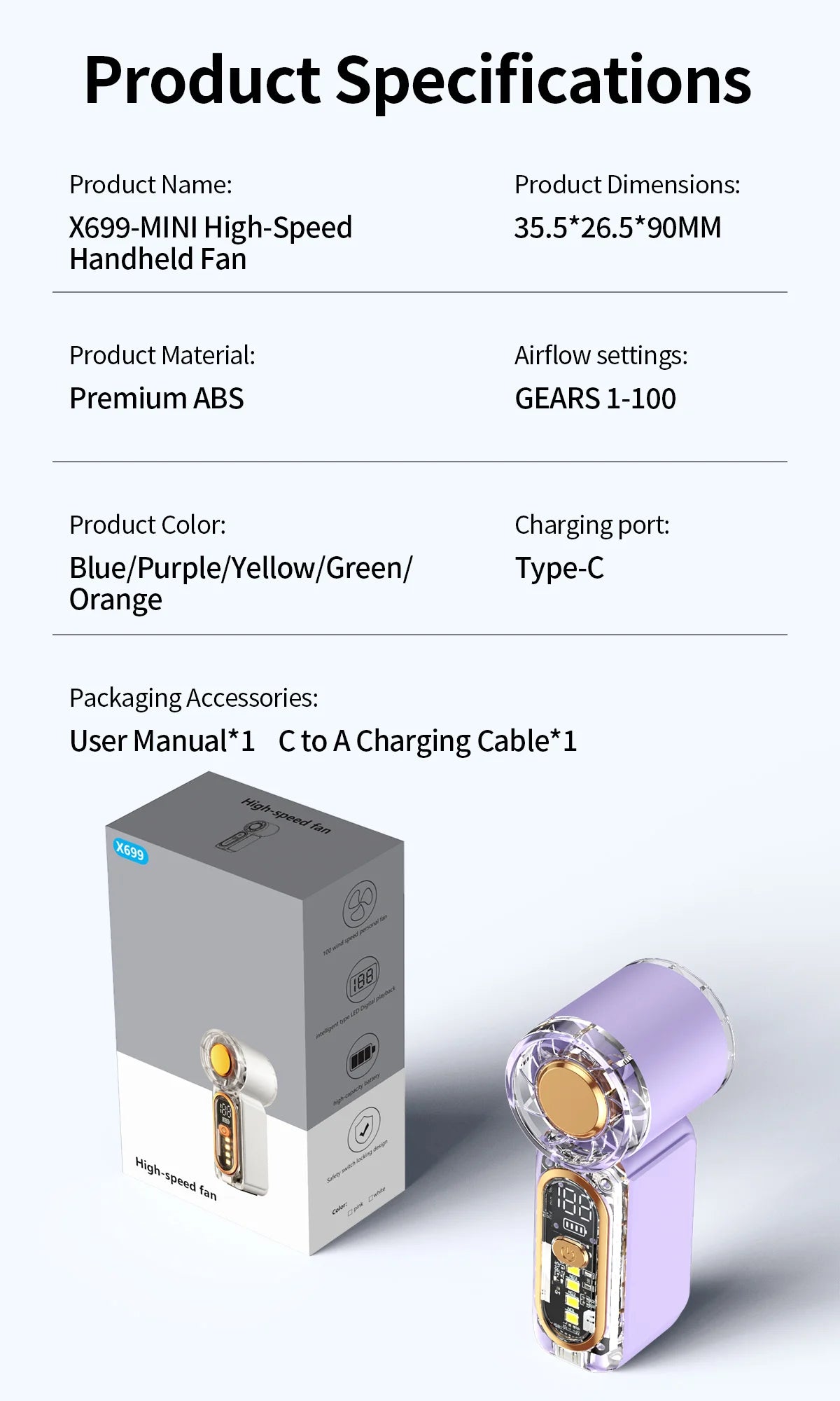 Ultra-Quiet Mini Handheld Fan | Pocket-Sized Personal Cooling