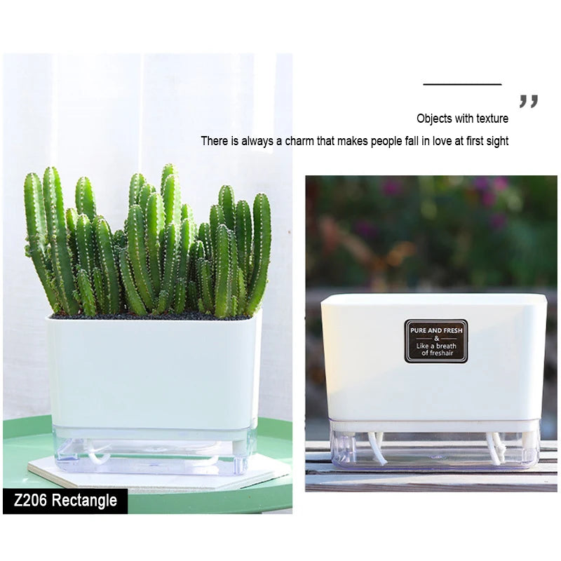 Self Watering Pot Double-deck Magnetic Plastic Self-absorbent Cotton Lazy Flower Pot Fashion Flowerpot Home Garden Pots Supplies