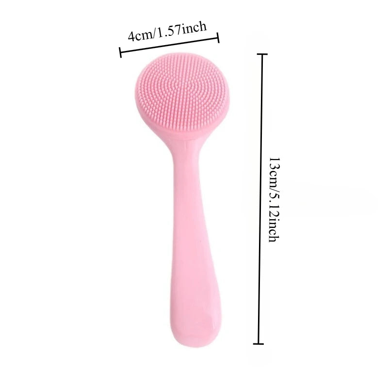 Silicone Facial Cleansing Brush – Handheld Face Scrubber for Exfoliation & Skin Massage