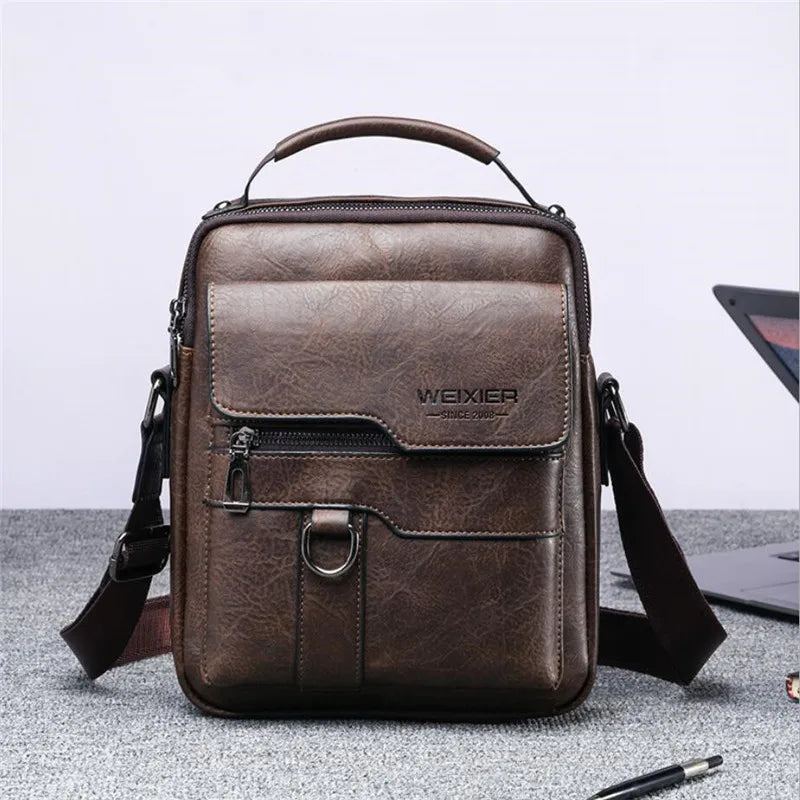 Men's Durable Leather Shoulder Bag High Quality Crossbody Sling Pack for Travel and Fashion