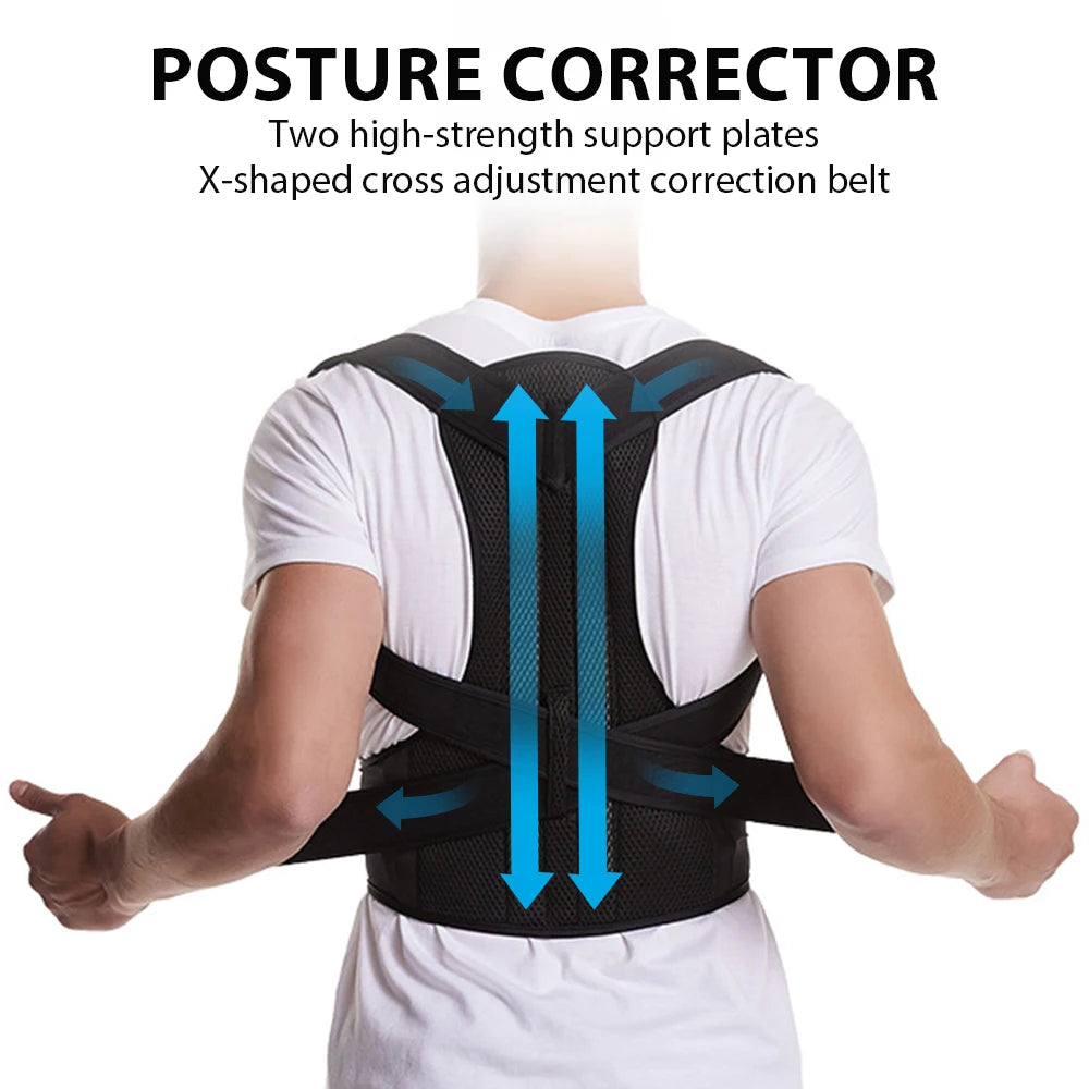 Adjustable Back Posture Corrector Belt – Lumbar & Shoulder Support for Men & Women