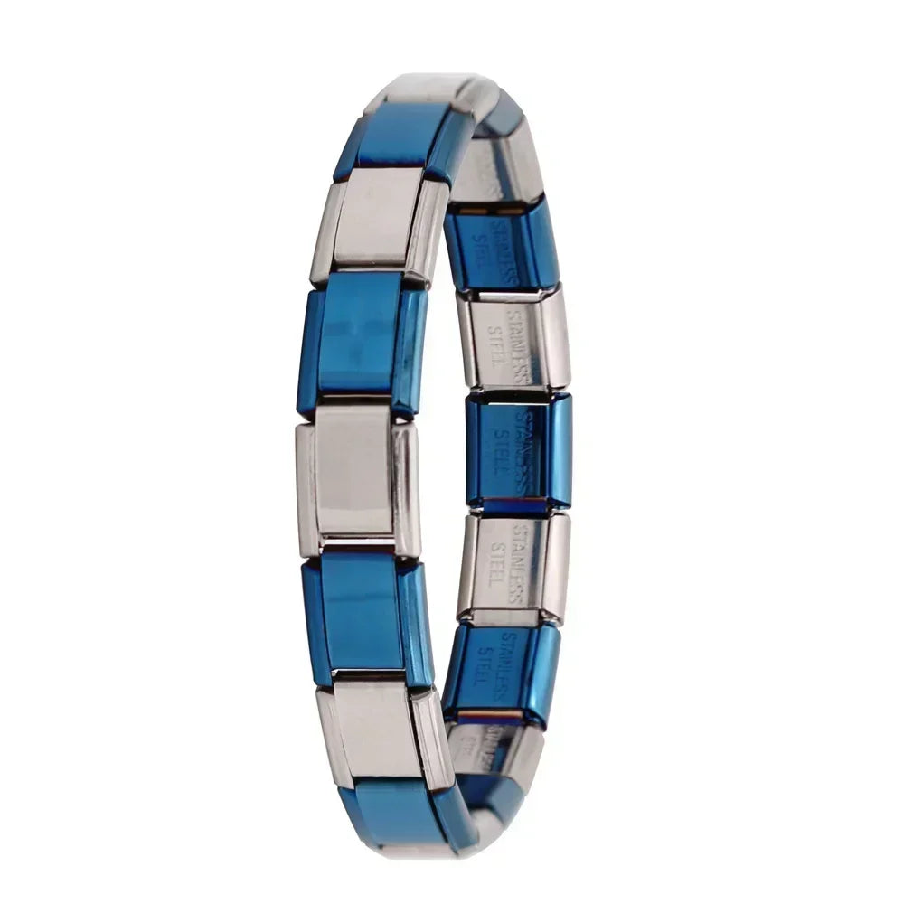 Italian Elastic Stainless Steel Charm Bracelet 9mm