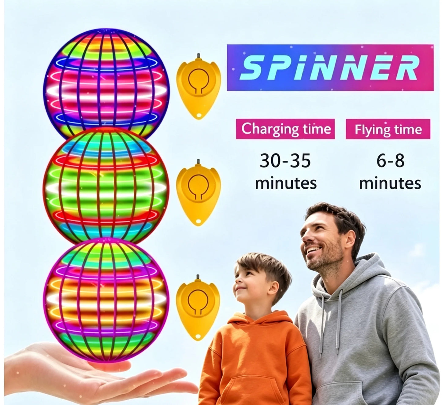 Hand-Controlled LED Flying Ball Toy