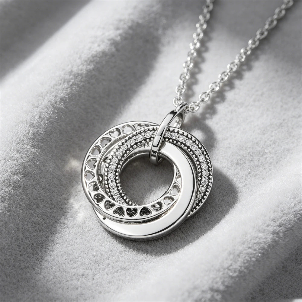 925 Sterling Silver Colorful Heart Necklace 2026