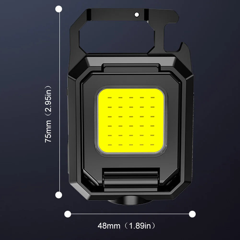 Mini Pocket Flashlight 1000LM COB LED Type-C Rechargeable Waterproof Work Light