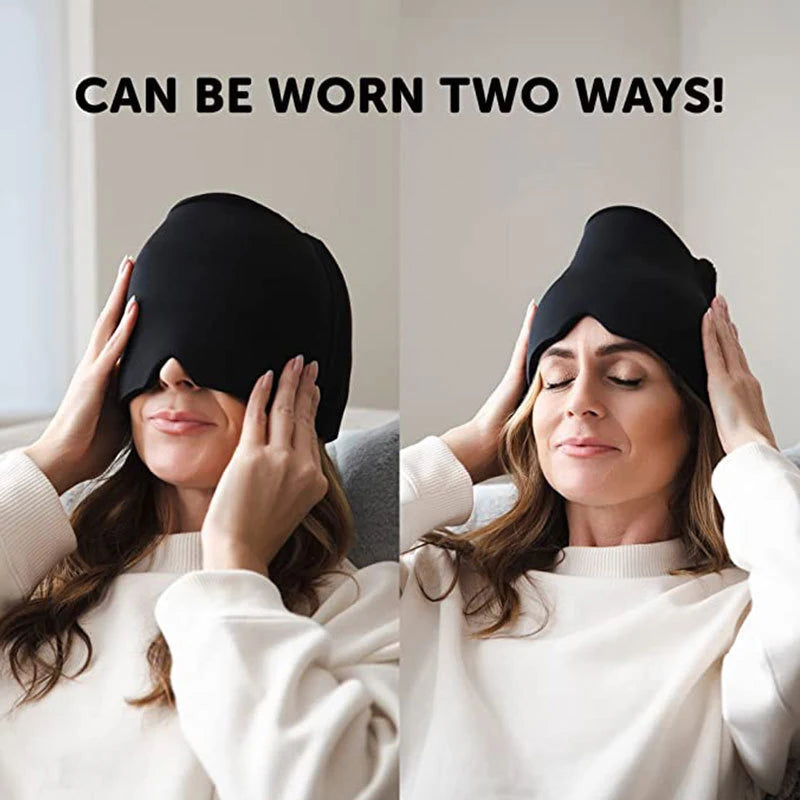 Migraine Gel Cold Ice Head Wrap Pack Headache Relief Hat Compress Face Mask Sleep Tool For Sinus Stress Tension