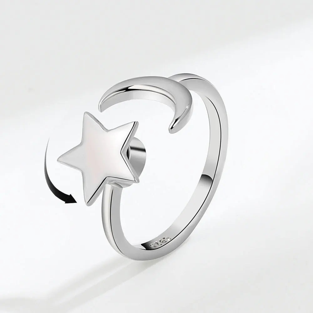 925 Sterling Silver Rotatable Sunflower Ring