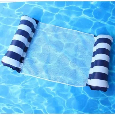 Inflatable Stripe Pool Hammock Lounge Chair | Floating Water Mattress