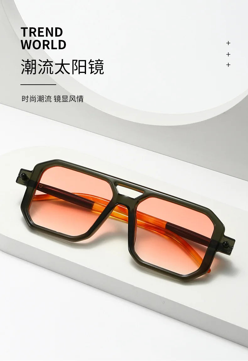 Polygon Sunglasses Rectangle Fashion Popular Women Men Shades Square Sun Glasses for Female Male Summer Traveling Glasses