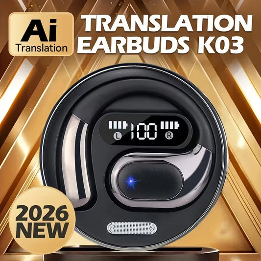 TWS Sports Wireless Bluetooth AI Translator Earbuds – Real-Time Language Translation & Noise Reduction