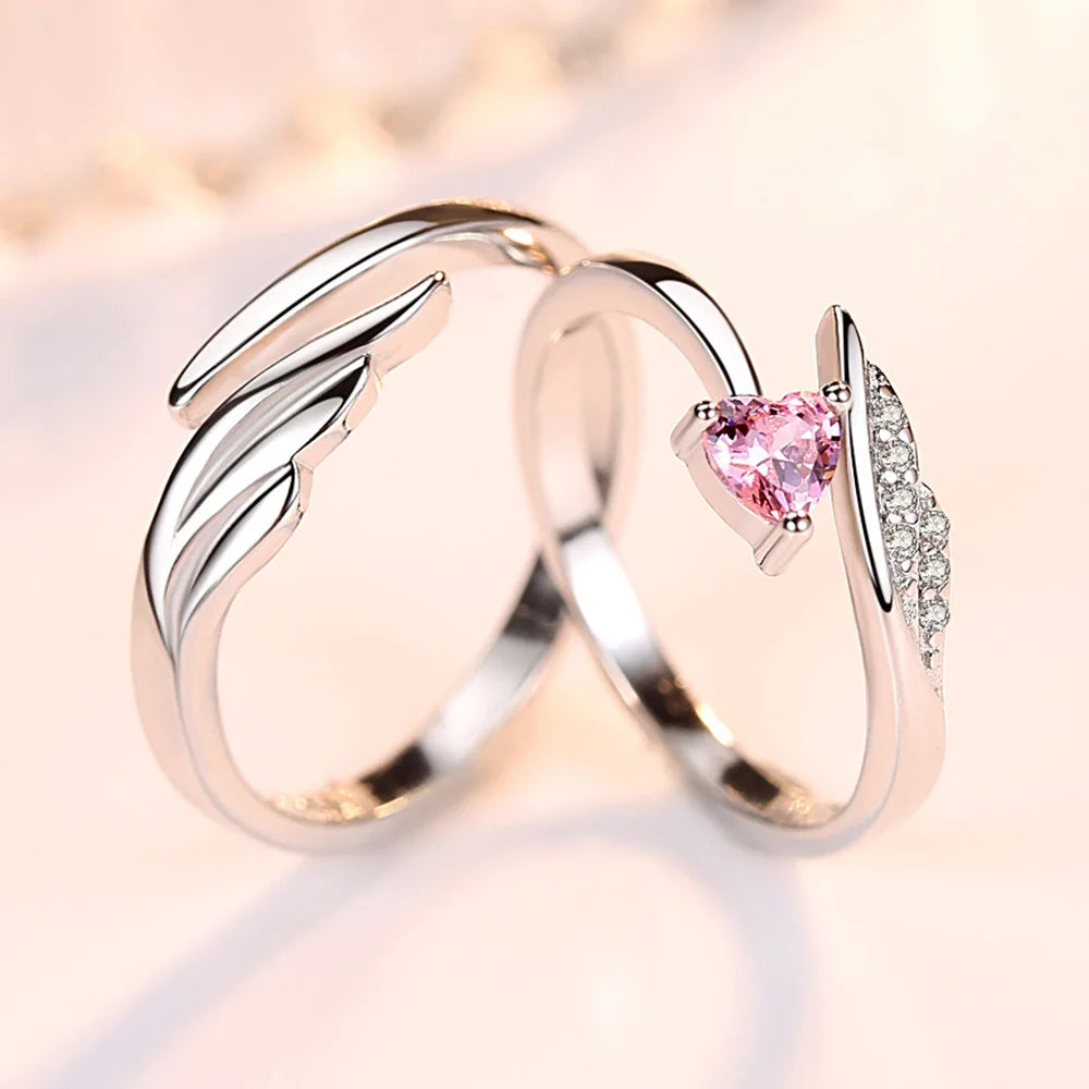2Pcs 925 Sterling Silver Couples Ring Sets Light Polishing Simple Ring for Woman Man Classic Wedding Fine Jewelry Circle