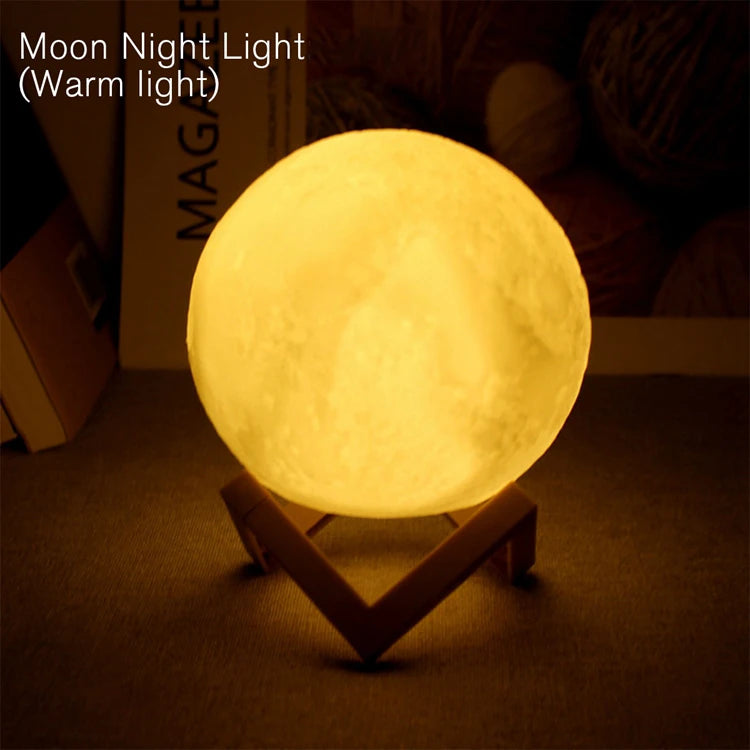 3D LED Galaxy Moon Book Light | Enchanting Night Light & Bedroom Decoration