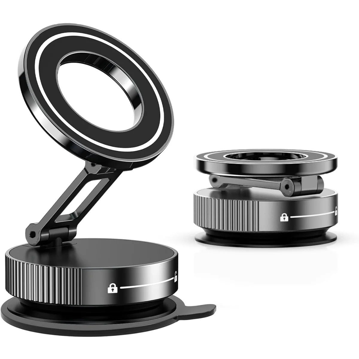 MagSafe Magnetic Suction Cup Car Phone Holder – 360° Adjustable Foldable Mini Phone Mount for iPhone
