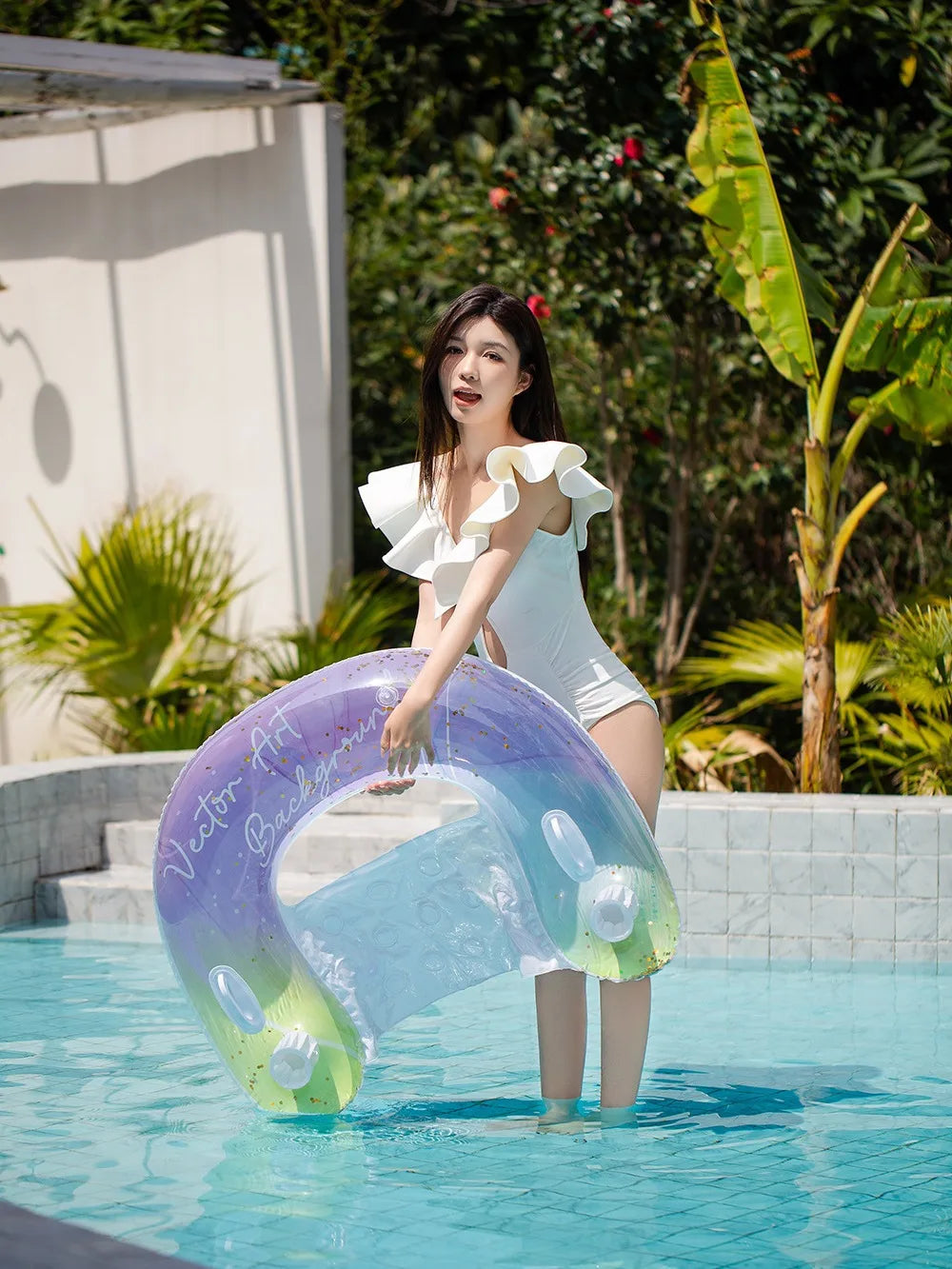 Rooxin Inflatable Pool Float Stick - Multi-Use Swimming Circle & Water Ring
